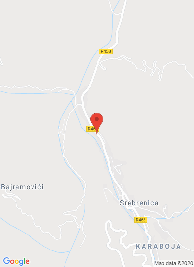 Map showing Srebrenica, Bosnia and Herzegovina