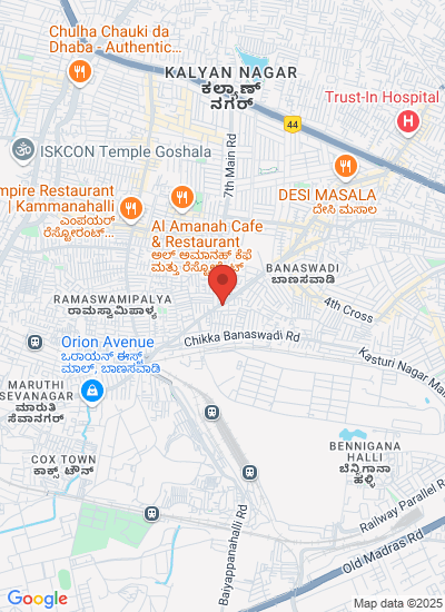 Map showing Bangalore, India