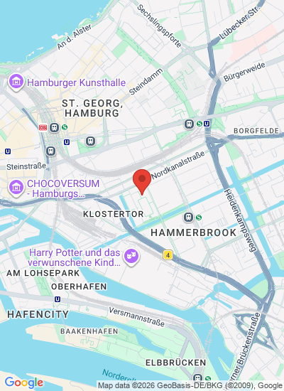 Map showing Hamburg, Germany