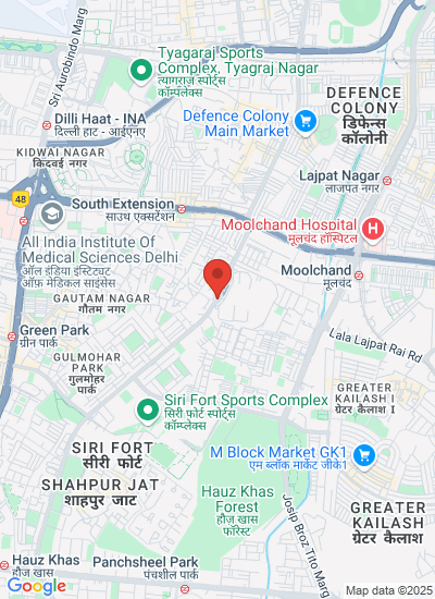 Map showing South Delhi, India