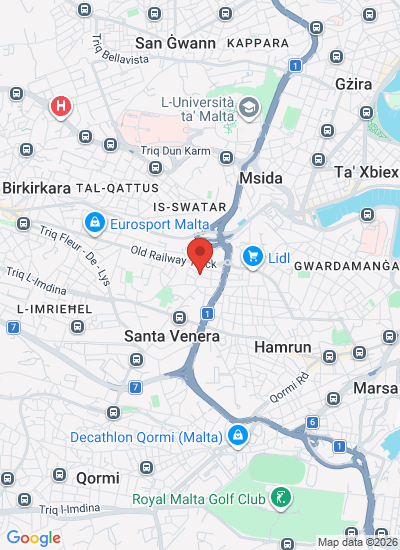 Map showing Santa Venera, Malta