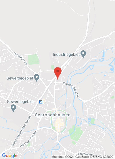Map showing Schrobenhausen, Germany