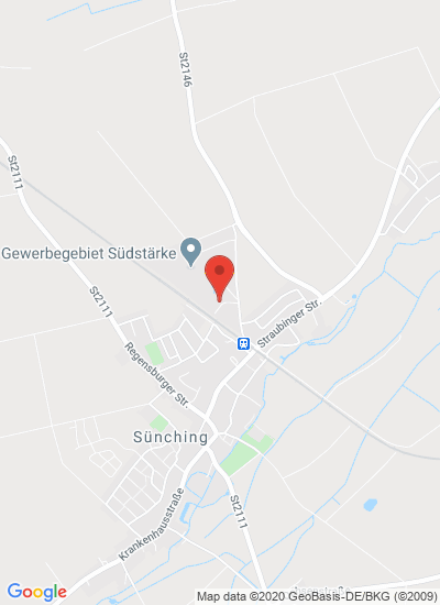 Map showing Sünching, Germany
