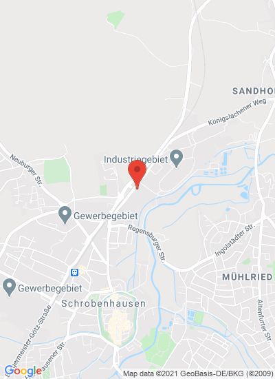 Map showing Schrobenhausen, Germany