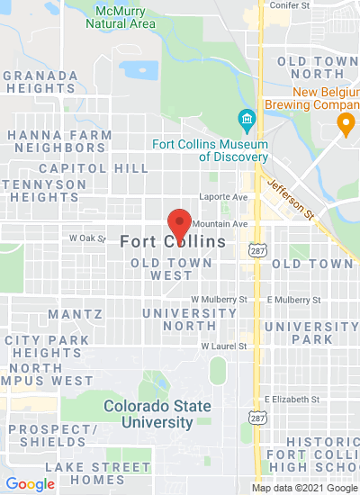 Map showing Fort Collins, United States