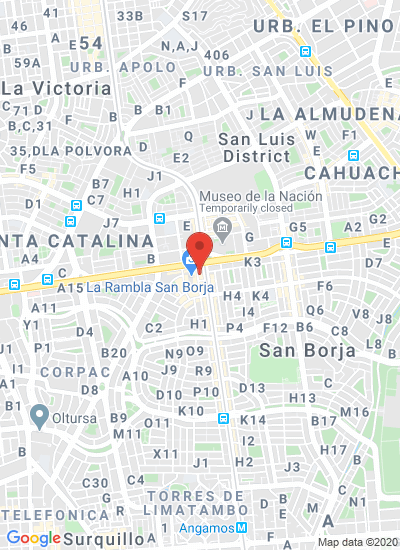 Map showing San Borja, Peru