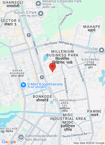 Map showing MAHAPE NAVI MUMBAI, India