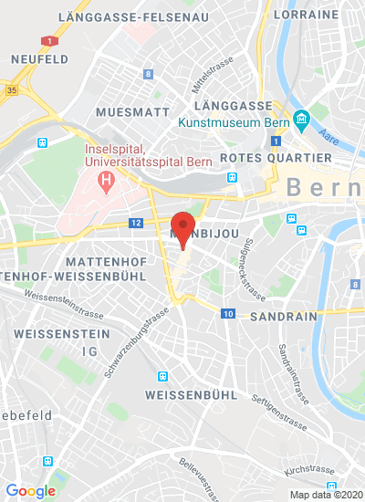 Map showing Bern, Switzerland