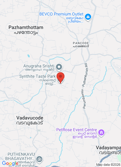 Map showing Pancode, Near Kolenchery, India