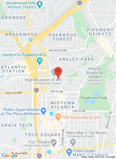 Map showing Atlanta, United States