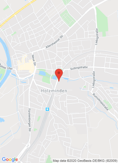 Map showing Holzminden, Germany