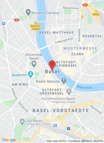Map showing Basel, Switzerland