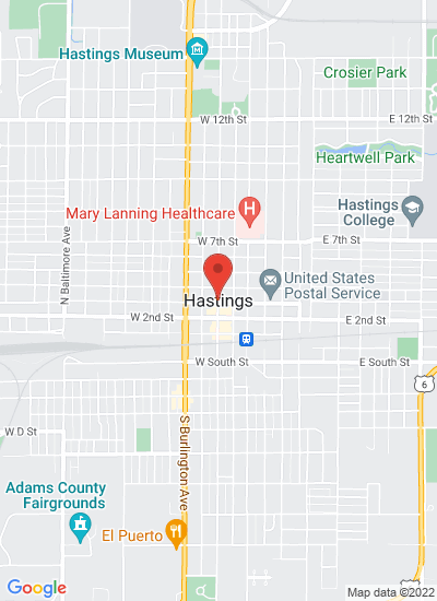 Map showing Hastings, United States