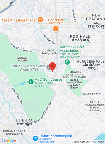 Map showing Bangalore, India