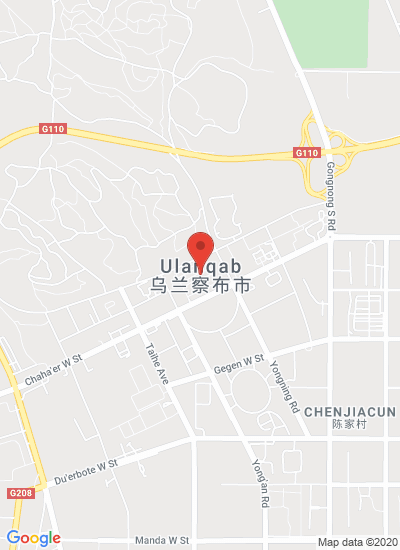 Map showing Ulanqab, China