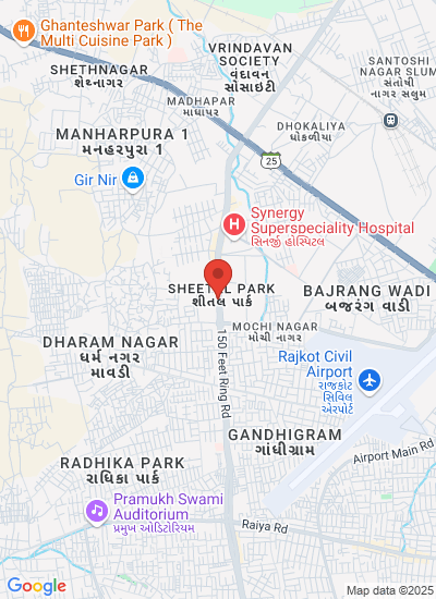 Map showing Rajkot, India