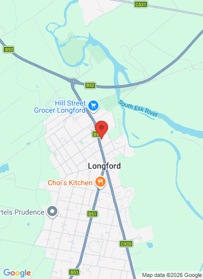 Map showing Longford, Australia