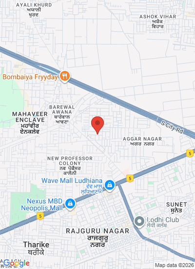 Map showing Ludhiana, India