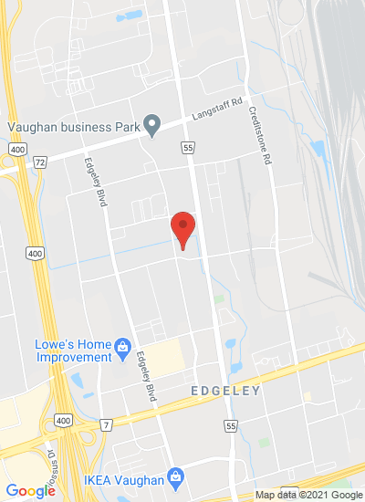 Map showing Vaughan, Canada