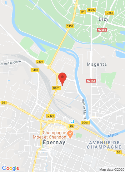 Map showing Epernay, France