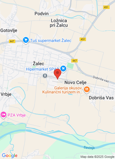 Map showing Žalec, Slovenia