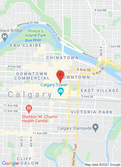 Map showing Calgary, Canada