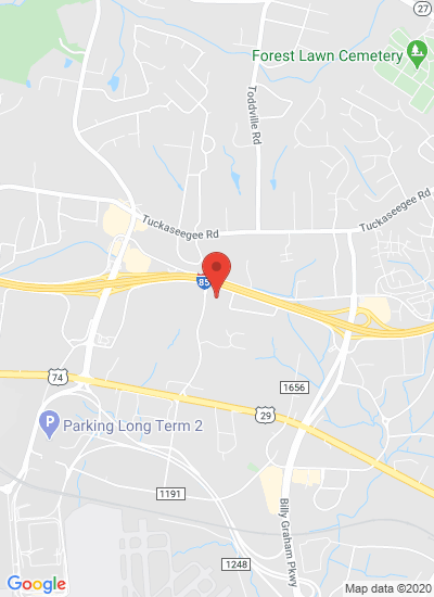Map showing Charlotte, United States
