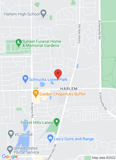 Map showing Loves Park, United States