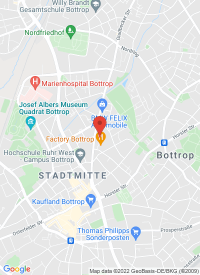 Map showing Bottrop, Germany