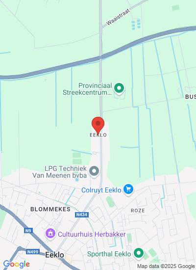 Map showing Eeklo, Belgium