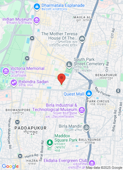Map showing Kolkata, India
