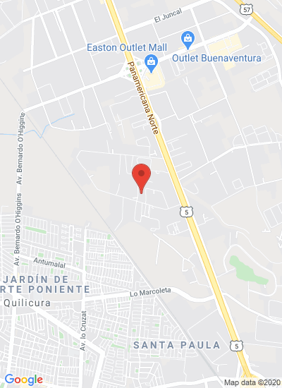 Map showing galpón H y J. Quilicura, Chile
