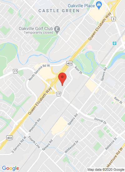 Map showing Oakville, Canada