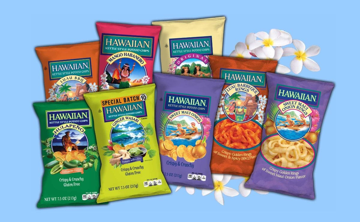 Hawaiian kettle style potato chips range