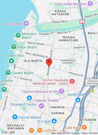 Map showing Tel Aviv, Israel