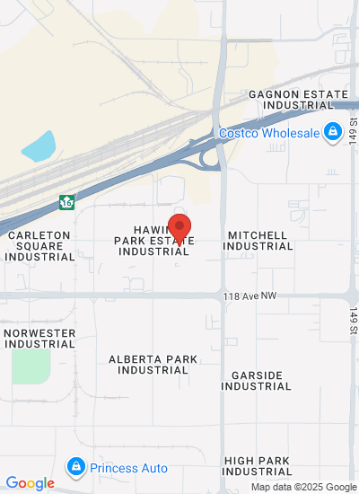 Map showing Edmonton, Canada