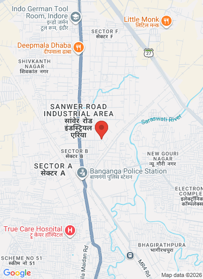 Map showing indore, India