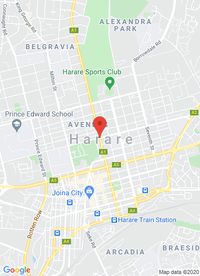 Map showing Harare, Zimbabwe