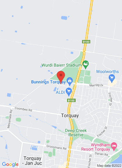 Map showing Torquay, Australia