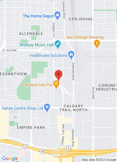 Map showing Edmonton, Canada