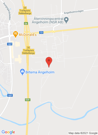 Map showing Ängelholm, Sweden