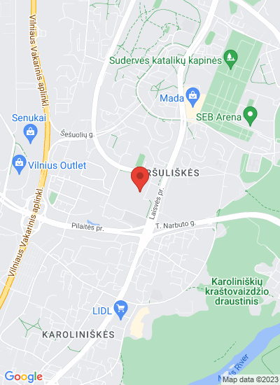 Map showing Vilnius, Lithuania