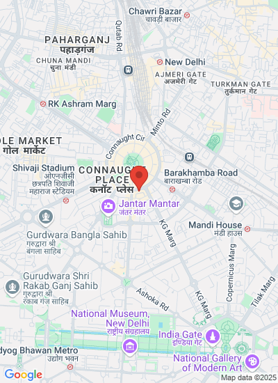 Map showing New Delhi, India