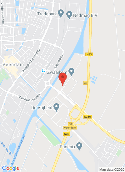 Map showing Veendam, Netherlands