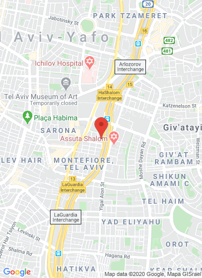 Map showing Tel Aviv-Yafo, Israel