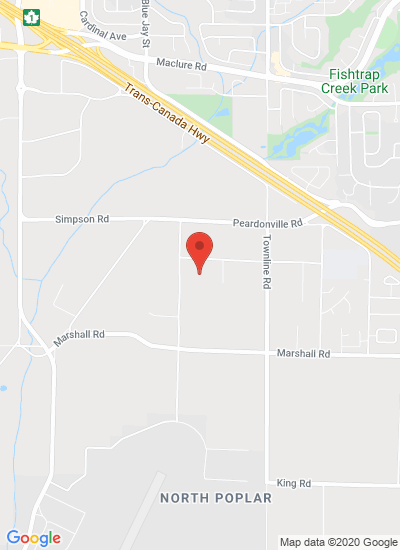 Map showing Abbotsford, Canada