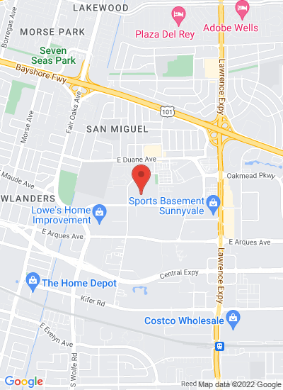 Map showing Sunnyvale, United States