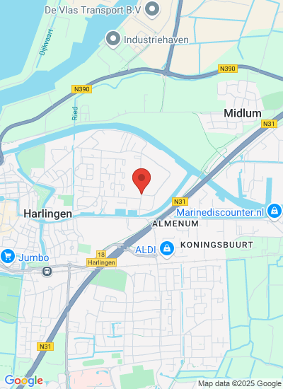 Map showing Harlingen, Netherlands