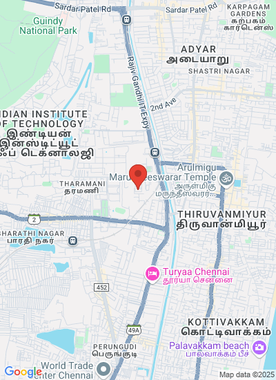 Map showing Chennai, India