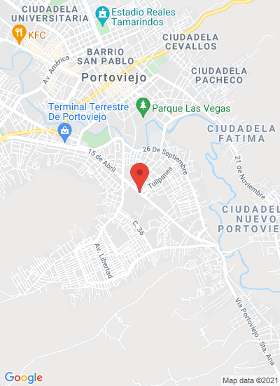 Map showing Portoviejo, Ecuador